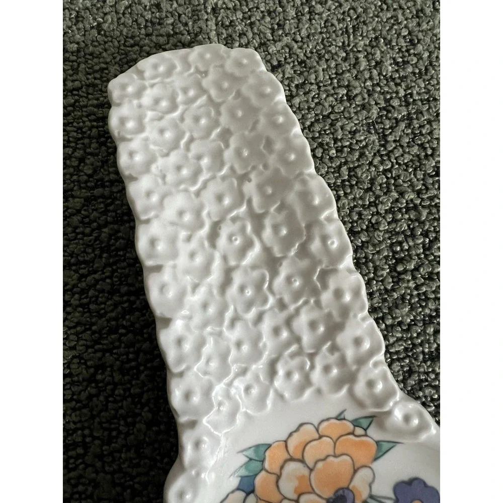 Anthropologie Turkuaz Kitchen Betül Floral Ceramic Spoon Rest Posy Boho Whimsy